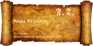 Nagy Kriszta névjegykártya